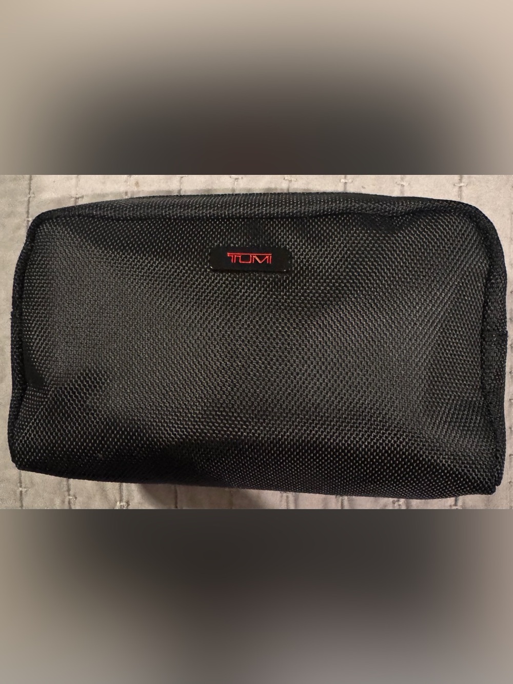 Tumi Black Toiletry Pouch with Red Logo Delta Airlines